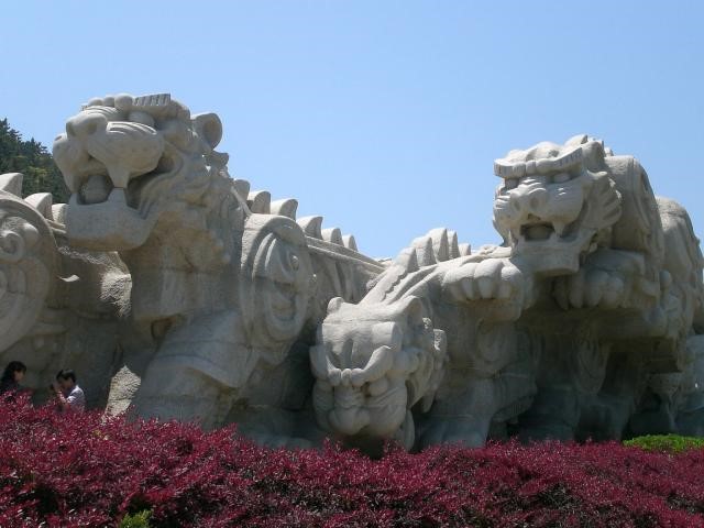 Famous statue in Dalian (tiger bay).