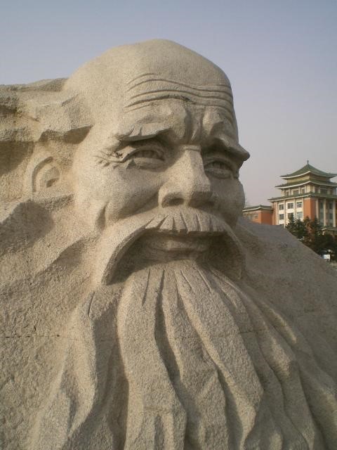Still winter in Changchun. This statue is supposed to symbolize winter (at least I was told).