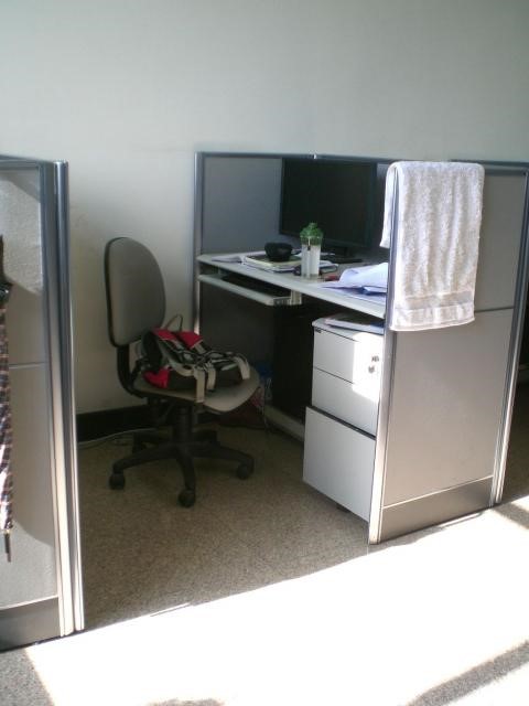 My cubicle at work.